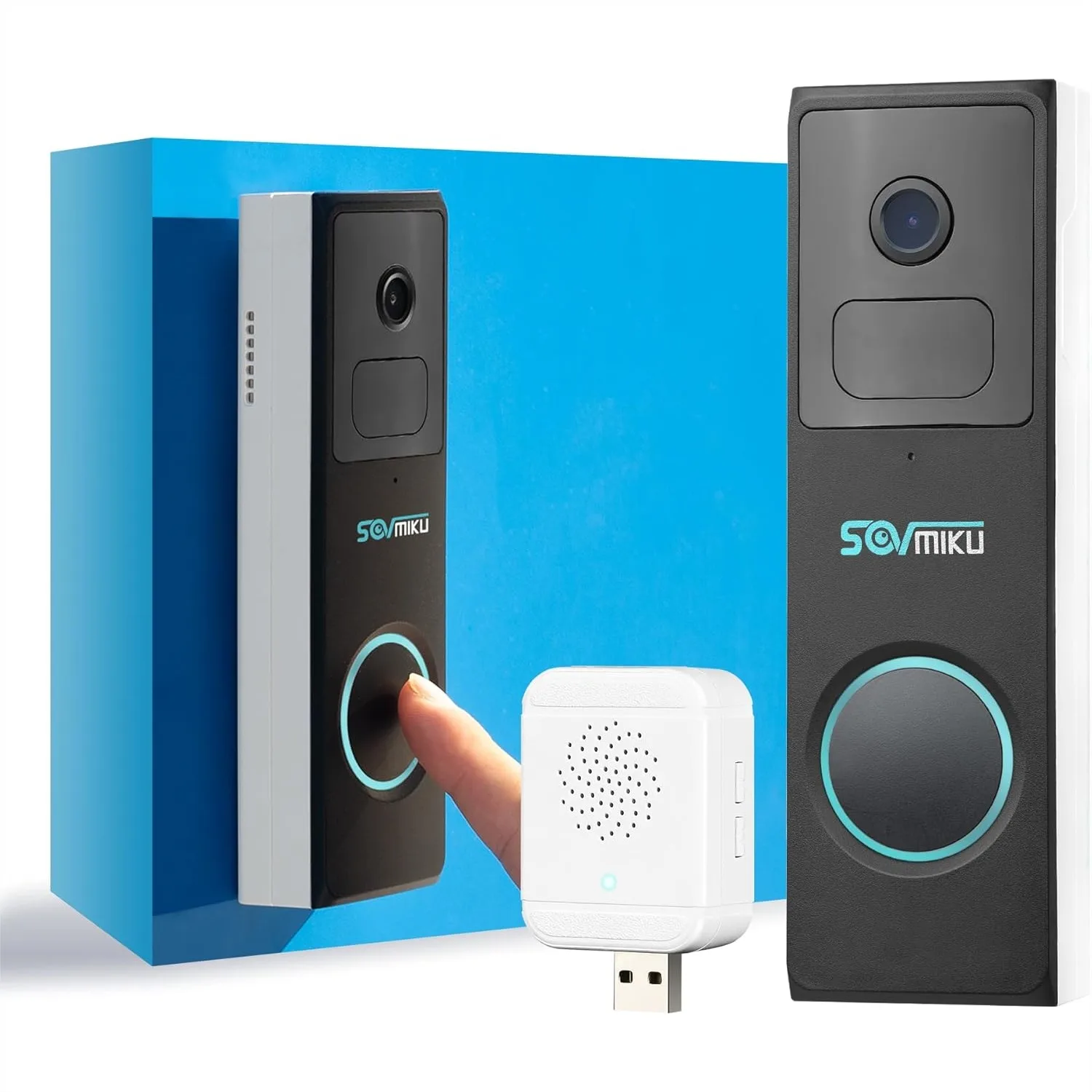 Wireless Video Doorbell with Chime, IP65 Waterproof, 2.4GHz Wi-Fi, Human Detection, Two-Way Audio, Micro SD Slot, 180-Day
Wireless Video Doorbell with Chime, IP65 Waterproof, 2.4GHz Wi-Fi, Human Detection, Two-Way Audio, Micro SD Slot, 180-Day