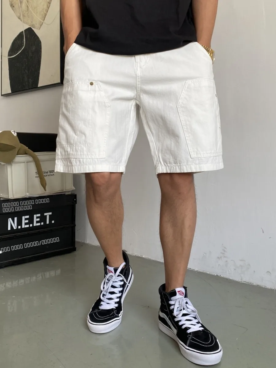 Мужские повседневные рабочие брюки-шорты американского стиля, белые, свободные, модные, средней длины, универсальные, летние, для отдыха
Мужские повседневные рабочие брюки-шорты американского стиля, белые, свободные, модные, средней длины, универсальные, летние, для отдыха