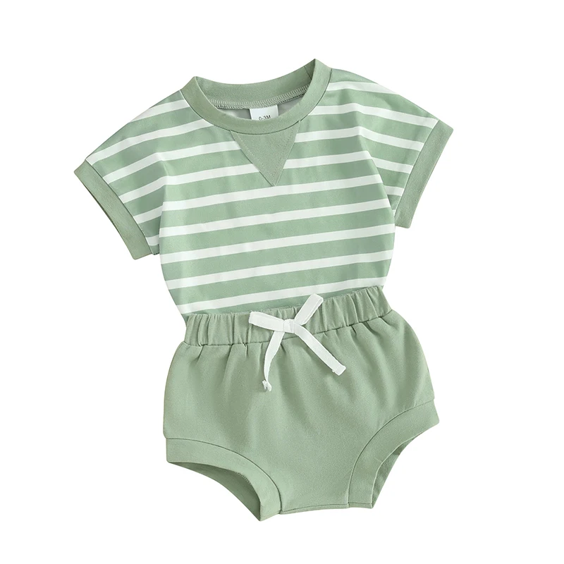 Infant Baby Boys Stripe Shorts Set 2Pcs Summer Outfits Short Sleeve T-Shirts Tops Elastic Waist Shorts Suit
Infant Baby Boys Stripe Shorts Set 2Pcs Summer Outfits Short Sleeve T-Shirts Tops Elastic Waist Shorts Suit
