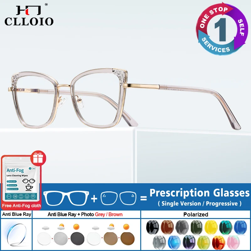 CLLOIO Fashion Anti-blue Ray Prescription Glasses Hollowed Out Ladie Big Face Decorative Frames Photochromic Progressive Glasses
CLLOIO Fashion Anti-blue Ray Prescription Glasses Hollowed Out Ladie Big Face Decorative Frames Photochromic Progressive Glasses