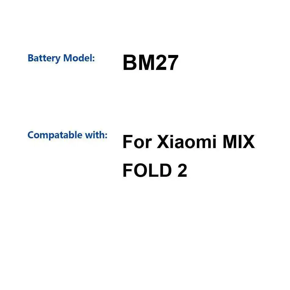 1960Mah For Xiaomi Mix Fold 2 High Performance BM27 Mobile Phone Battery
1960Mah For Xiaomi Mix Fold 2 High Performance BM27 Mobile Phone Battery