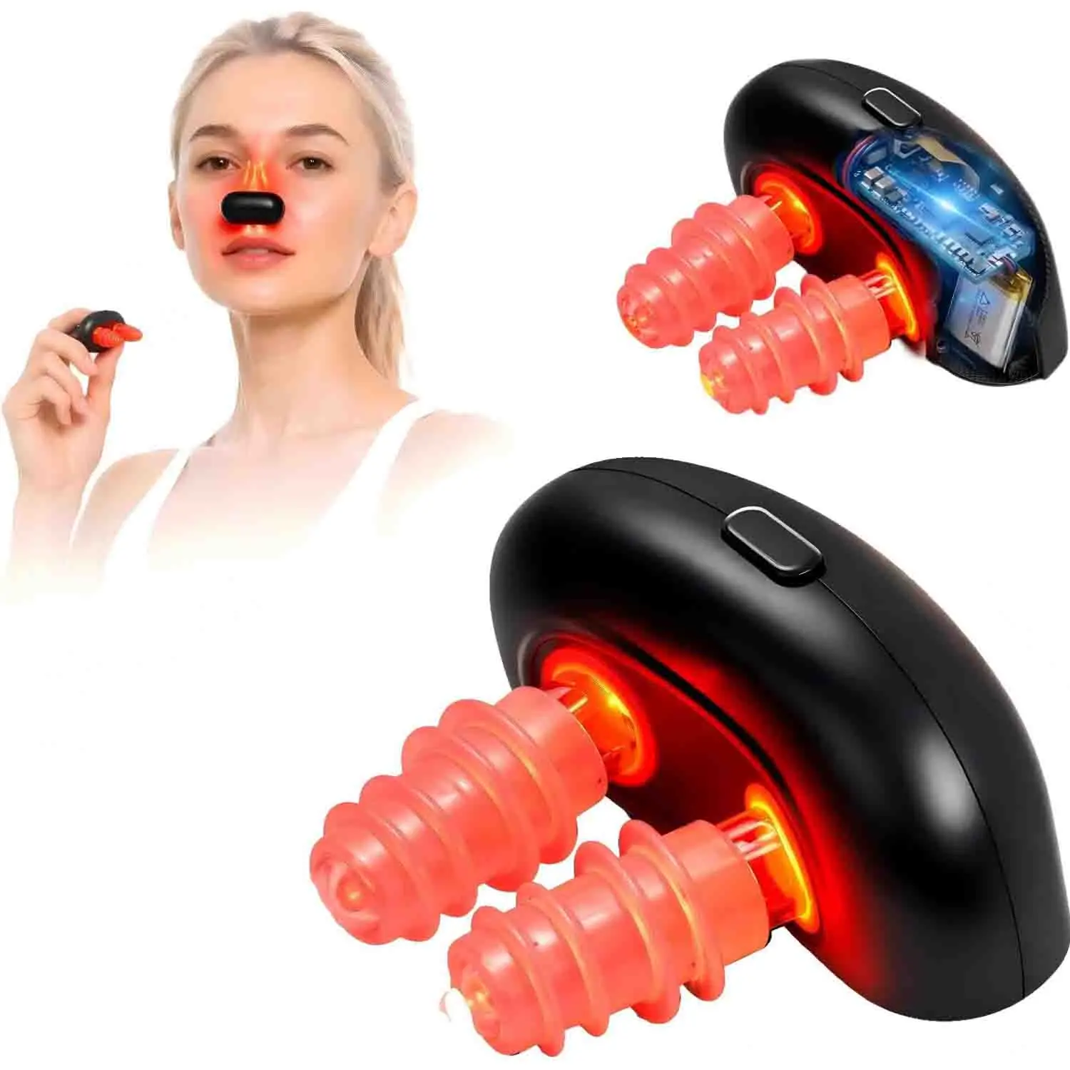 Cordless Red Light Nasal Therapy Device Rhinitis Relief Tool Low Frequency Pulse Nose Massage for Improving Nasal Ventilation
Cordless Red Light Nasal Therapy Device Rhinitis Relief Tool Low Frequency Pulse Nose Massage for Improving Nasal Ventilation
