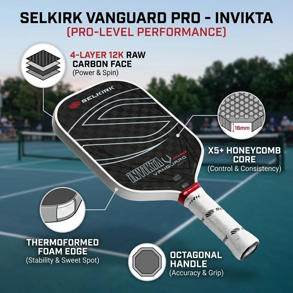 Selkirk Invikta 12K Carbon Fiber Pickleball Paddles 16mm Professional Racket High Spin Control for Tournament Beginner Training
Selkirk Invikta 12K Carbon Fiber Pickleball Paddles 16mm Professional Racket High Spin Control for Tournament Beginner Training