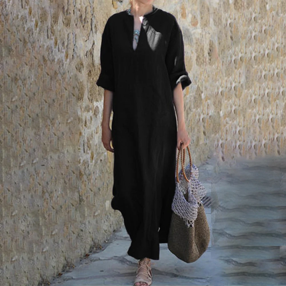 For Women Dress Baggy Loose Cotton Linen Kaftan Dress Ladies Pocket Non Strech Solid Color Affordable Brand New
For Women Dress Baggy Loose Cotton Linen Kaftan Dress Ladies Pocket Non Strech Solid Color Affordable Brand New