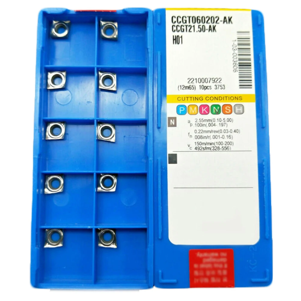10pcs CCMT060202 CCGT060202AK H01 Carbide Aluminum Turning Inserts Fast Cutting Speed Easy Blade and Gasket Replacement
10pcs CCMT060202 CCGT060202AK H01 Carbide Aluminum Turning Inserts Fast Cutting Speed Easy Blade and Gasket Replacement