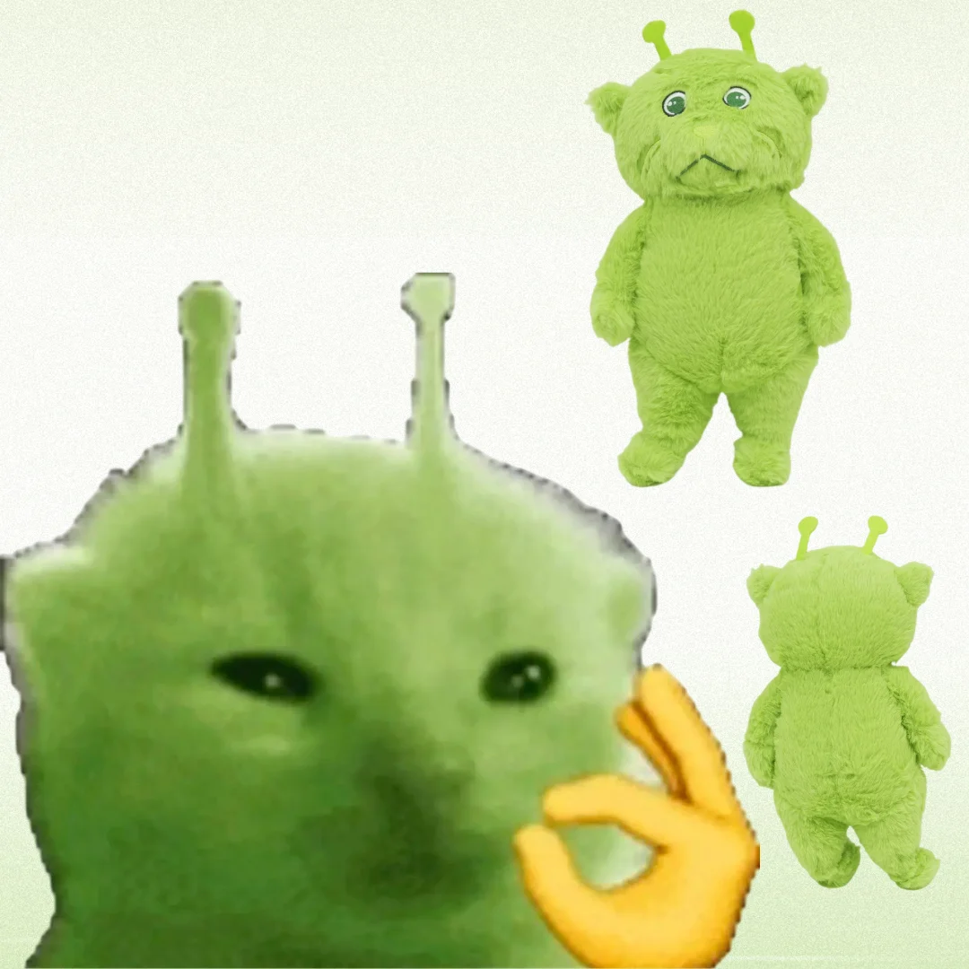 30CM Cute Green Alien Cat Plush Toy Soft Stuffed Animal For Kids Birthday Gift Home Decor Funny Meme Character Collectible
30CM Cute Green Alien Cat Plush Toy Soft Stuffed Animal For Kids Birthday Gift Home Decor Funny Meme Character Collectible