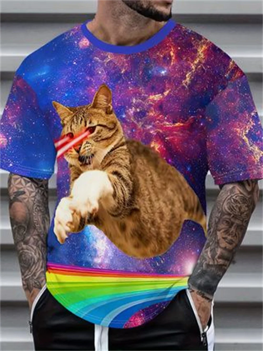 Cartoon Cat Anime Animal 3d Printing T-Shirt Men Retro Street Short Sleeved Casual Fashion Men Clothing Top
Cartoon Cat Anime Animal 3d Printing T-Shirt Men Retro Street Short Sleeved Casual Fashion Men Clothing Top