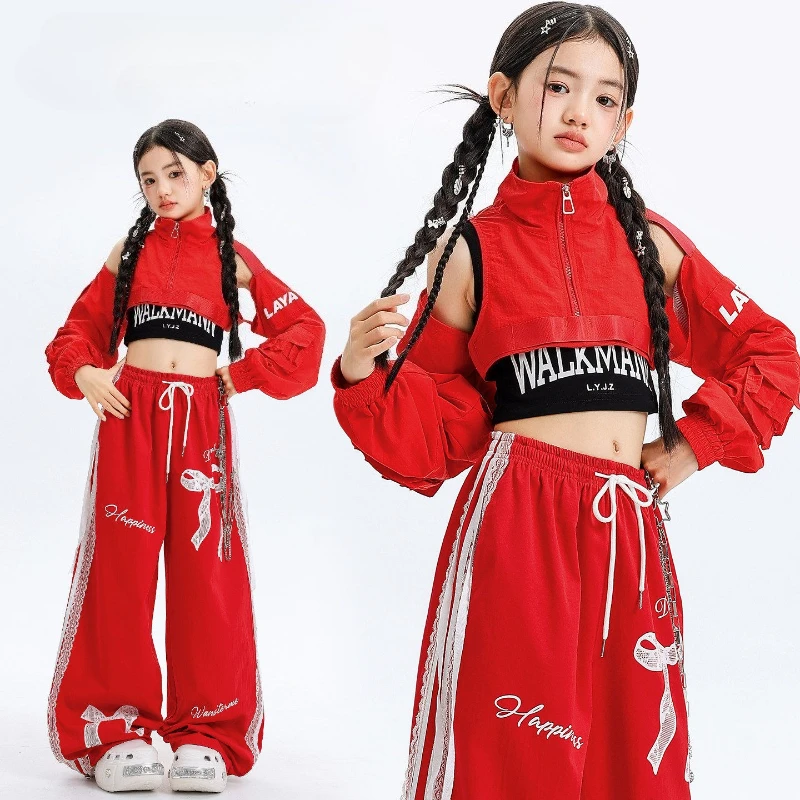 Новые комплекты одежды для выступлений в стиле K-pop и уличных танцев для девочек: красные топы, свободные брюки, костюмы для групповых современных танцев, сценическая одежда
Новые комплекты одежды для выступлений в стиле K-pop и уличных танцев для девочек: красные топы, свободные брюки, костюмы для групповых современных танцев, сценическая одежда