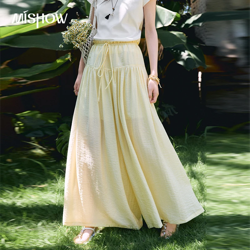 MISHOW Breathable Casual Skirt Pants For Women New Summer 2026 Drawstring Elastic Waist Pleated Design Wide Leg Pants MXF27K2723
MISHOW Breathable Casual Skirt Pants For Women New Summer 2026 Drawstring Elastic Waist Pleated Design Wide Leg Pants MXF27K2723