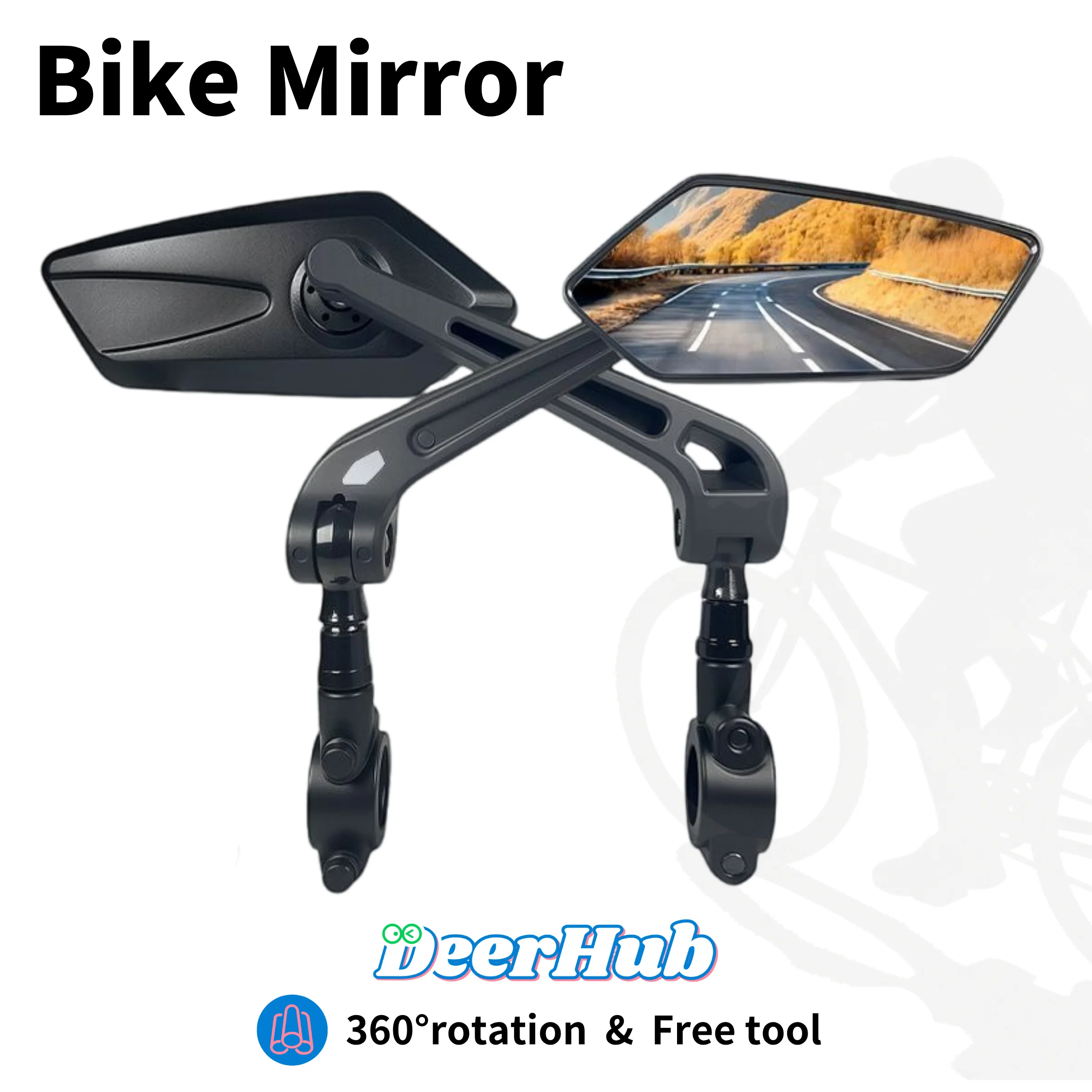 DeerHub Prism HD Wide View Rearview Mirror 360° Rotatable Anti-Glare Flat Mirror for E-Bike Motorcycle Bicycle Tricycle Pair wit
DeerHub Prism HD Wide View Rearview Mirror 360° Rotatable Anti-Glare Flat Mirror for E-Bike Motorcycle Bicycle Tricycle Pair wit
