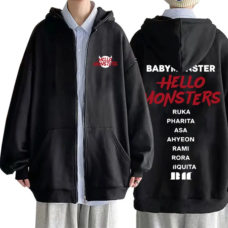 Babymonster Zip Up Hoodie Hello Monsters World Tour Double Sided Print Jacket Men Women Korean Fashion Oversized Zipper Hoodies
Babymonster Zip Up Hoodie Hello Monsters World Tour Double Sided Print Jacket Men Women Korean Fashion Oversized Zipper Hoodies