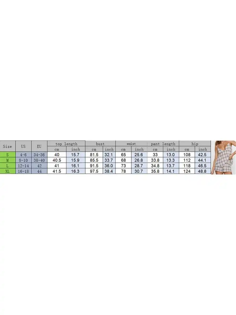 Womens Plaid Sleeveless V-Neck Cami Top And Elastic Waist Shorts Loungewear Set
Womens Plaid Sleeveless V-Neck Cami Top And Elastic Waist Shorts Loungewear Set