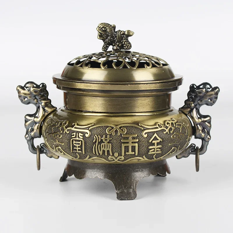 Chinese-Style Incense Burner Double Dragon Style Hollow Cap Censer Cone Holder Decor For Bedroom Office Decoration
Chinese-Style Incense Burner Double Dragon Style Hollow Cap Censer Cone Holder Decor For Bedroom Office Decoration