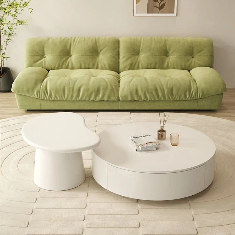Modern Minimalist Pure White Round Coffee Living Room, Suitable For Small Spaces, Cashew-Shaped Side Table Set In Crea
Modern Minimalist Pure White Round Coffee Living Room, Suitable For Small Spaces, Cashew-Shaped Side Table Set In Crea
