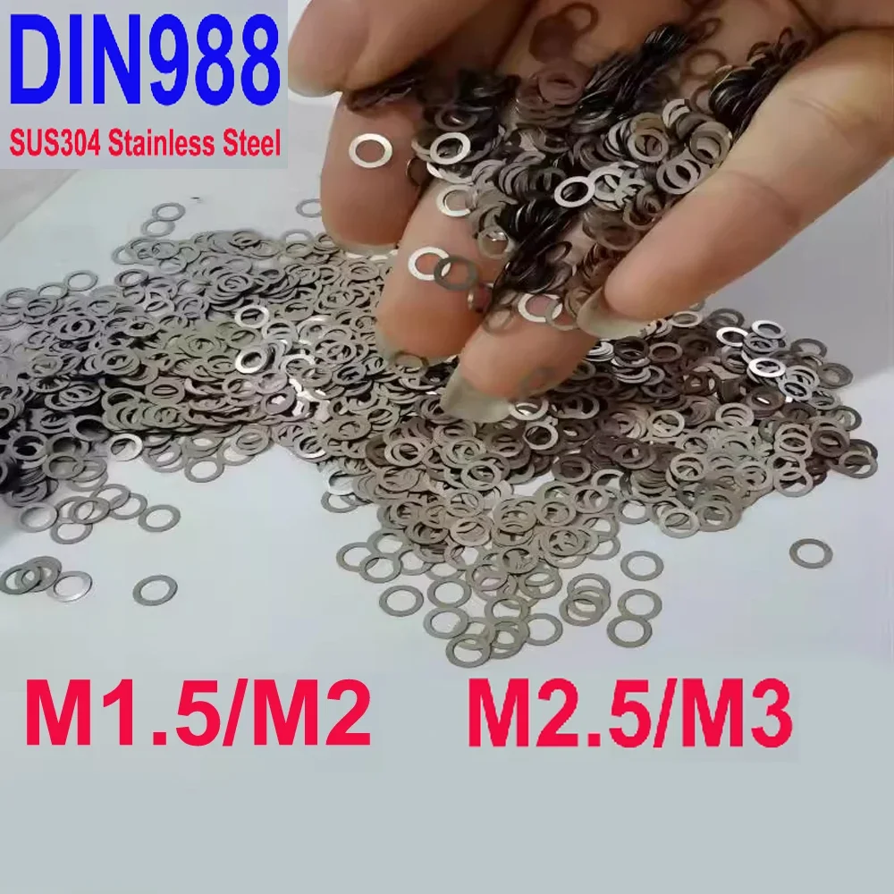 M1.5 M2 M2.5 M3 DIN988 SUS304 Stainless Steel Adjusting Shim Washers Ultra-thin Plain Washer Flat Gaskets
M1.5 M2 M2.5 M3 DIN988 SUS304 Stainless Steel Adjusting Shim Washers Ultra-thin Plain Washer Flat Gaskets