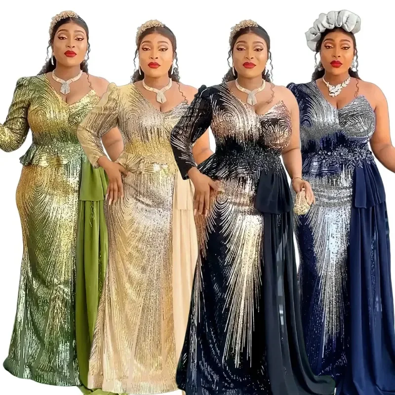 Sequin African Party Evening Dresses for Women Autumn Elegant Africa Plus Size Long Maxi Christmas Dress Outfits Ankara Dresses
Sequin African Party Evening Dresses for Women Autumn Elegant Africa Plus Size Long Maxi Christmas Dress Outfits Ankara Dresses