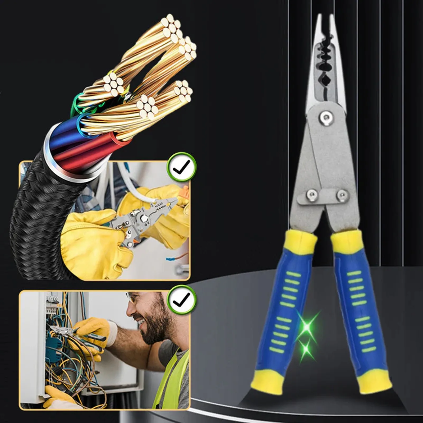 MultiFunction Electrician Pliers Tool Professional Wire Cutter Stripper with NonSlip Handle for DIY Home Repair
MultiFunction Electrician Pliers Tool Professional Wire Cutter Stripper with NonSlip Handle for DIY Home Repair
