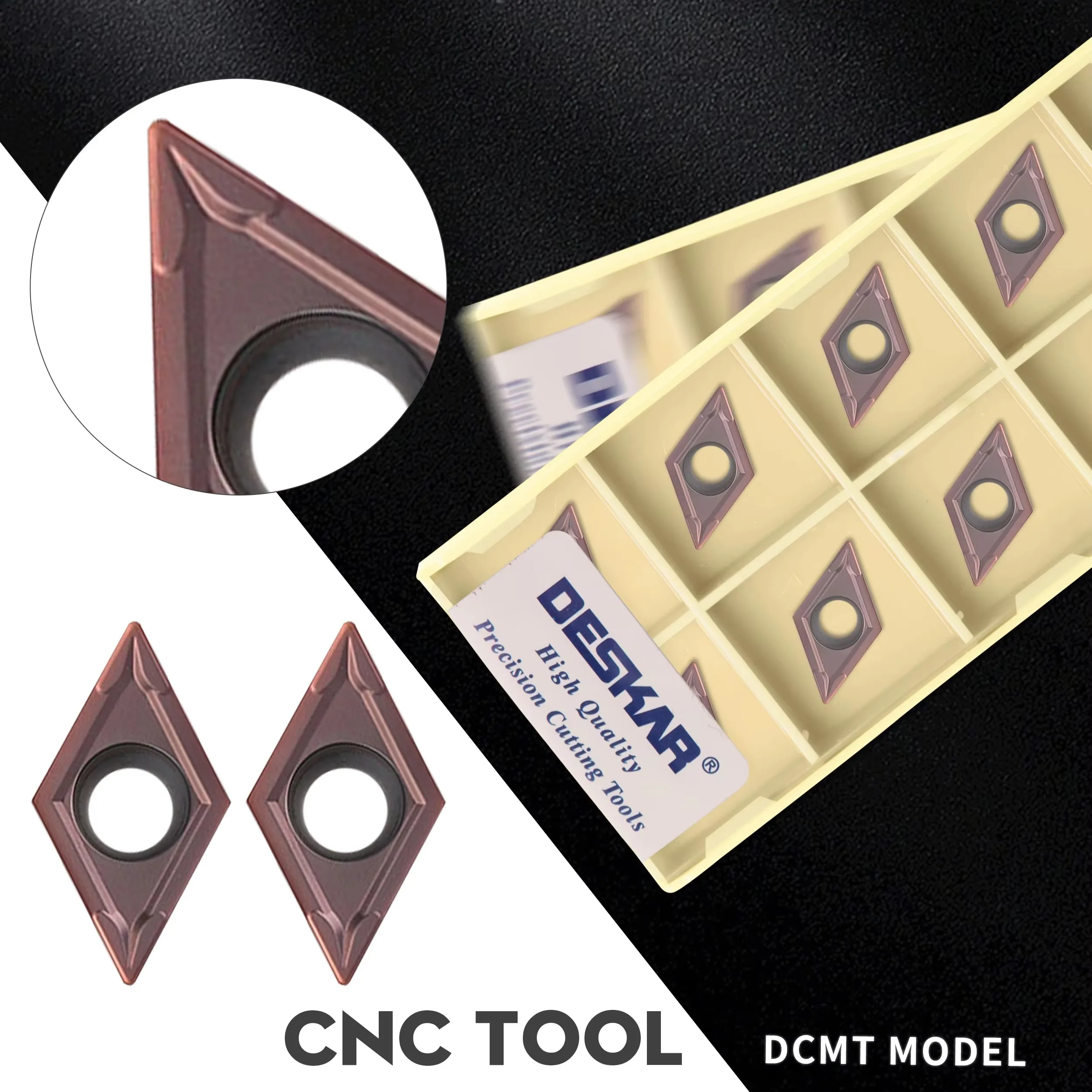 DCMT11T304 LF6018 DCMT11T308 LF6018 CNC Lathe Tools Rhombus Turning Tool Carbide Cutting Inserts For Processing Stainless Steel
DCMT11T304 LF6018 DCMT11T308 LF6018 CNC Lathe Tools Rhombus Turning Tool Carbide Cutting Inserts For Processing Stainless Steel