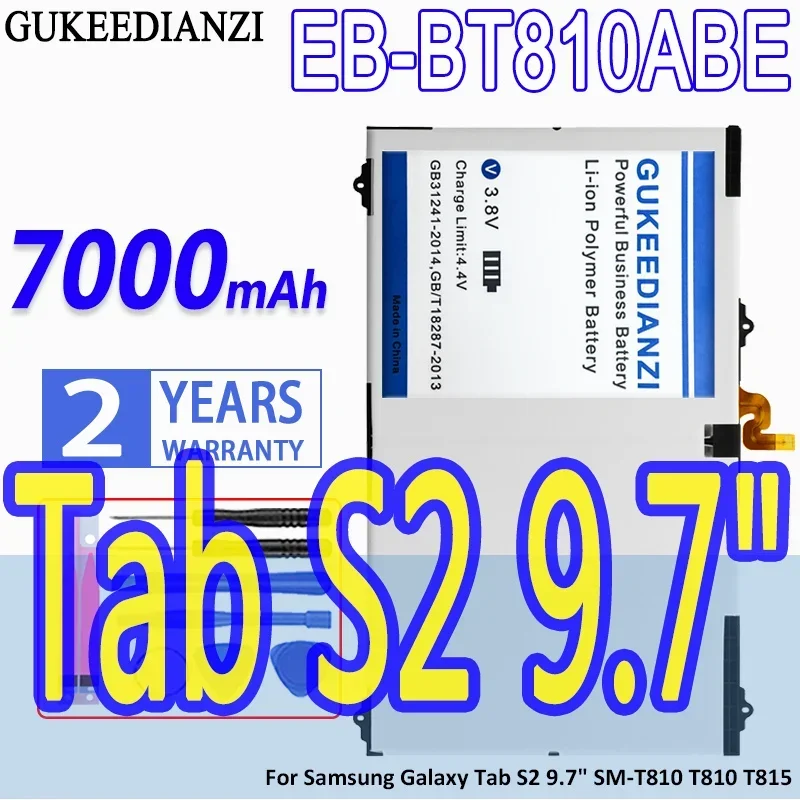 High Capacity GUKEEDIANZI Battery EB-BT810ABE 7000mAh For Samsung Galaxy Tab S2 9.7" SM-T810 T810 T815 Tablet Batteries
High Capacity GUKEEDIANZI Battery EB-BT810ABE 7000mAh For Samsung Galaxy Tab S2 9.7" SM-T810 T810 T815 Tablet Batteries