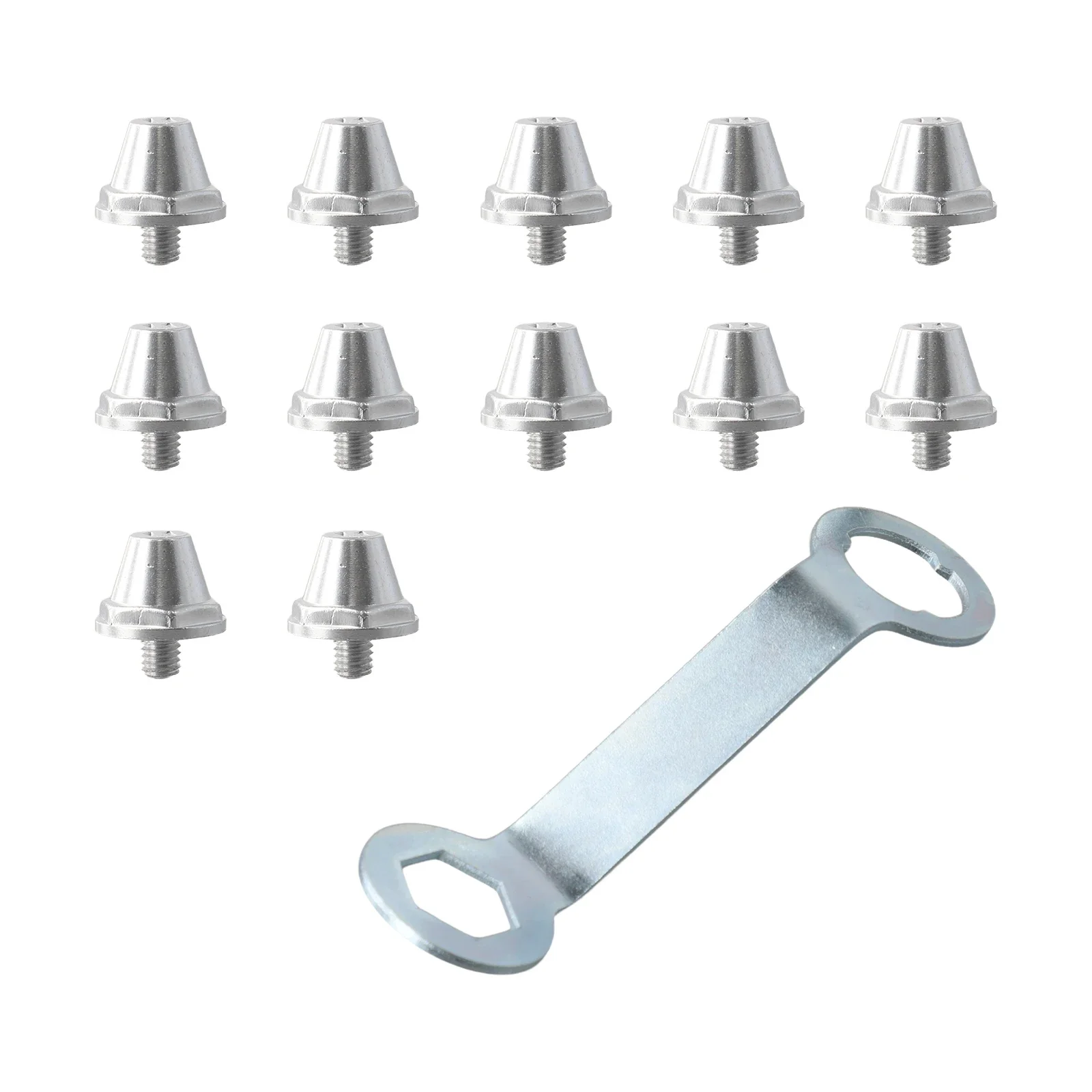 Football Boot Studs 12pcs Aluminum Alloy NonSlip Replacement Studs for Rugby and Hiking Shoes 5mm Thread with Matching Wrench
Football Boot Studs 12pcs Aluminum Alloy NonSlip Replacement Studs for Rugby and Hiking Shoes 5mm Thread with Matching Wrench
