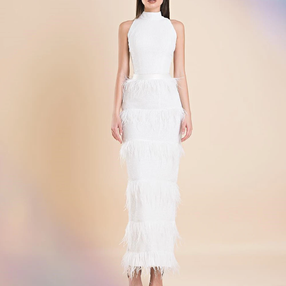 Customized Elegant Off The Shoulder Jersey Evening Dress Formal Straight Ankle-Length Halter Sleeveless Bespoke Occasion Gowns
Customized Elegant Off The Shoulder Jersey Evening Dress Formal Straight Ankle-Length Halter Sleeveless Bespoke Occasion Gowns