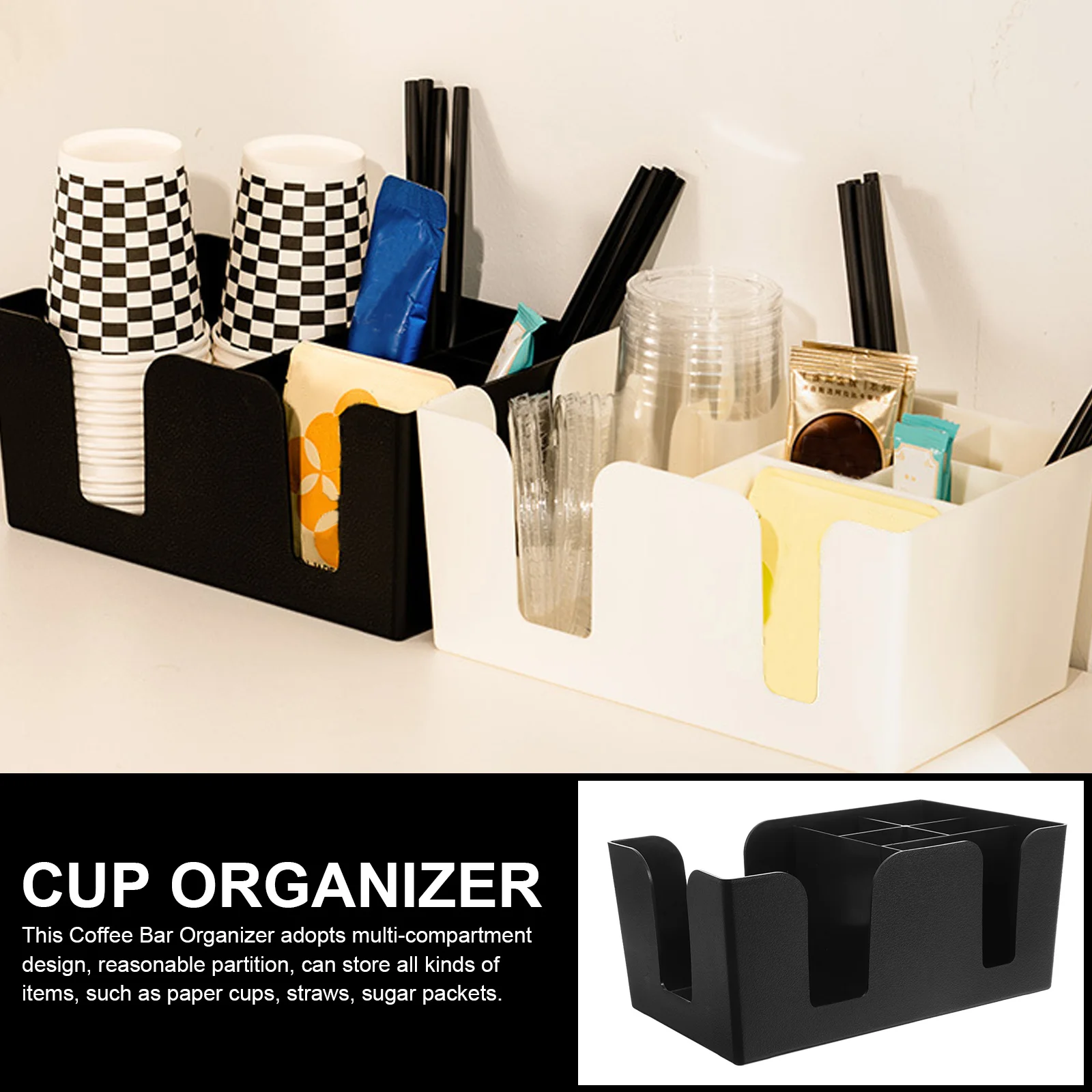 Tea Bag Storage Box Coffee Cup Organizer Sugar Packet Holder Black PP Lightweight countertop organizer multi compartment
Tea Bag Storage Box Coffee Cup Organizer Sugar Packet Holder Black PP Lightweight countertop organizer multi compartment