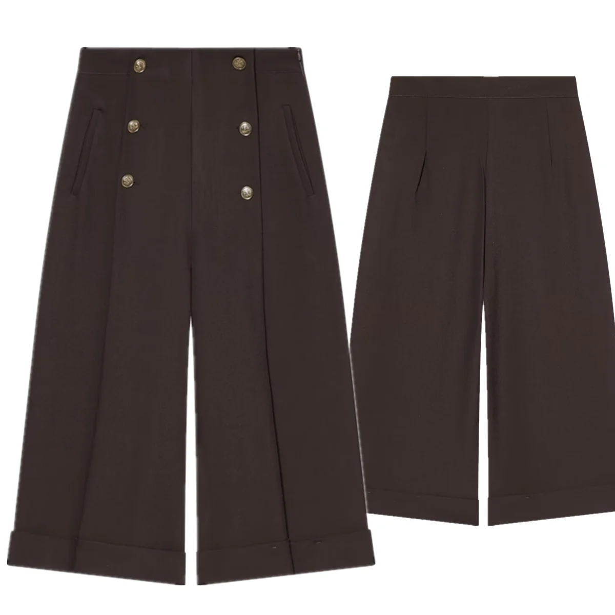 Dave&Di, французские минималистичные кофейные цвета, двубортные широкие брюки с высокой талией в стиле ретро, брюки-лошади, женские брюки, женская одежда
Dave&Di, французские минималистичные кофейные цвета, двубортные широкие брюки с высокой талией в стиле ретро, брюки-лошади, женские брюки, женская одежда