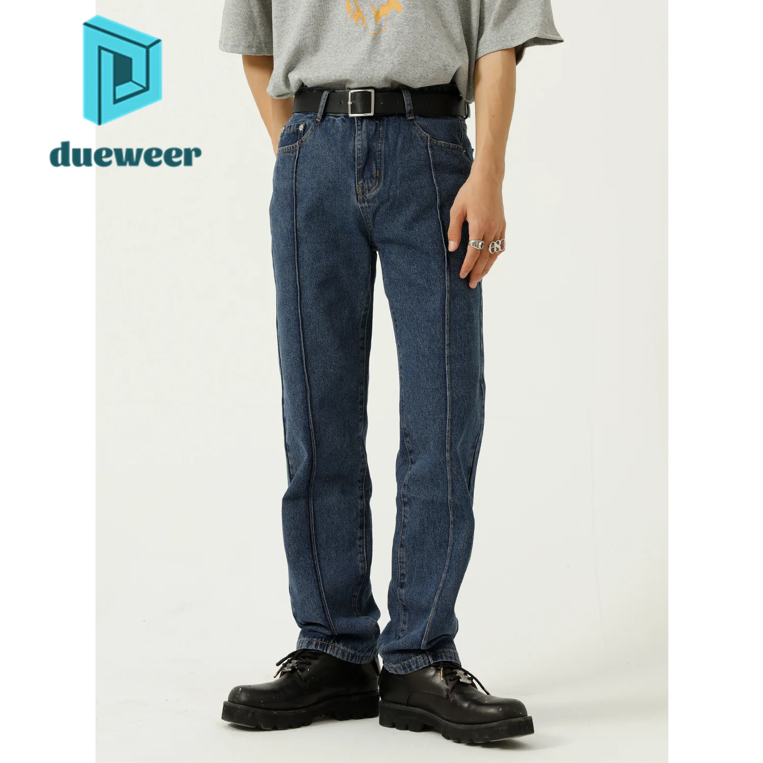 DUEWEER Men's Korean Fashion Straight Jeans Distressed Denim Pants Casual Trousers for Male Office Business Vintage Streetwear
DUEWEER Men's Korean Fashion Straight Jeans Distressed Denim Pants Casual Trousers for Male Office Business Vintage Streetwear