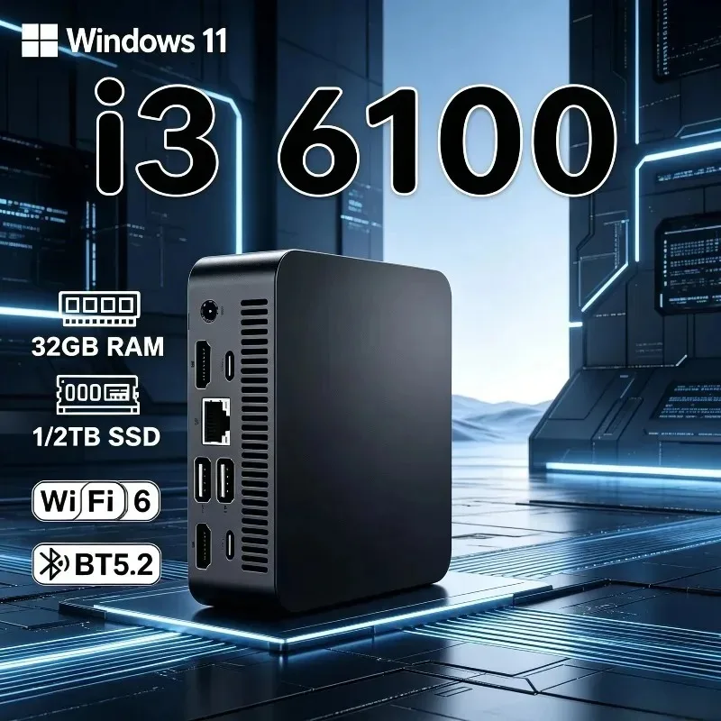 【Brand+】2026 i3-6100 Core new RAM 1TB/2TB SSD WiFi6 BT5.2 4K HD Windows 11 Pro Mini PC Portable Gaming Office Laptop PC
【Brand+】2026 i3-6100 Core new RAM 1TB/2TB SSD WiFi6 BT5.2 4K HD Windows 11 Pro Mini PC Portable Gaming Office Laptop PC