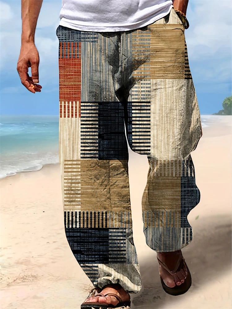 2025 Summer Drawstring Oversized New Men's Bohemian Wide Leg Pants 3D Retro Splicing Printed Loose Casual Beach Pants
2025 Summer Drawstring Oversized New Men's Bohemian Wide Leg Pants 3D Retro Splicing Printed Loose Casual Beach Pants