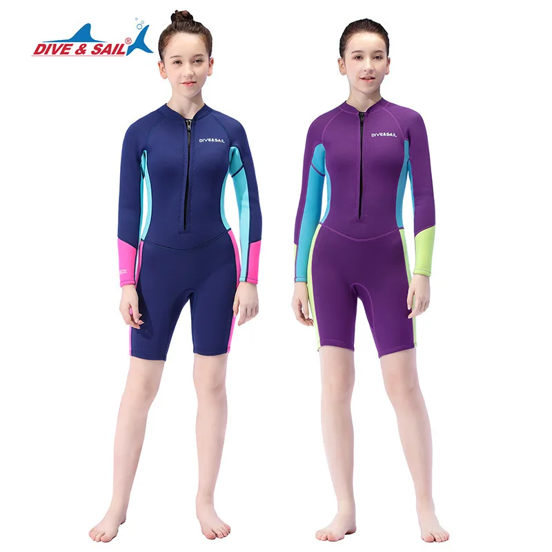 New children's diving suit 2.5MM one-piece long sleeved warm diving suit for girls and students, sun protection surfing swimsuit
New children's diving suit 2.5MM one-piece long sleeved warm diving suit for girls and students, sun protection surfing swimsuit