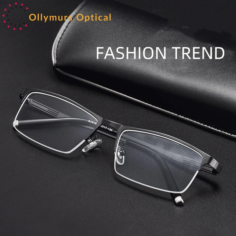 OLLYMURS Fashion Business Eyewear Retro Square Alloy Eyeglasses Myopia Optical Prescription Half-frame Glasses For Men's A1518
OLLYMURS Fashion Business Eyewear Retro Square Alloy Eyeglasses Myopia Optical Prescription Half-frame Glasses For Men's A1518