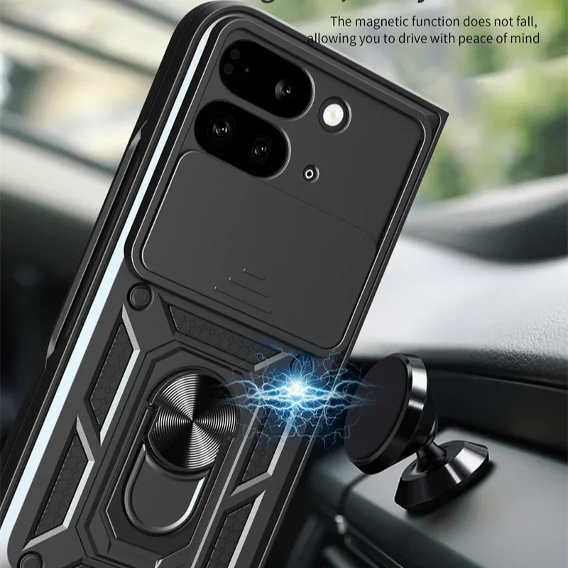 For Google Pixel 9 Pro Fold 5G Phone Case Shockproof Car Magnet Ring Armor Protection Silicone Stand Holder Back Cover Cases
For Google Pixel 9 Pro Fold 5G Phone Case Shockproof Car Magnet Ring Armor Protection Silicone Stand Holder Back Cover Cases