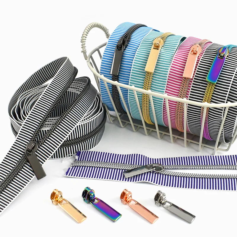 5/10/20M Meetee 5# Striped Nylon Zippers Tape + Zip Sliders Plastic Coil Zips Pullers for Garment Bag Sewing Zipper Repair Kits
5/10/20M Meetee 5# Striped Nylon Zippers Tape + Zip Sliders Plastic Coil Zips Pullers for Garment Bag Sewing Zipper Repair Kits