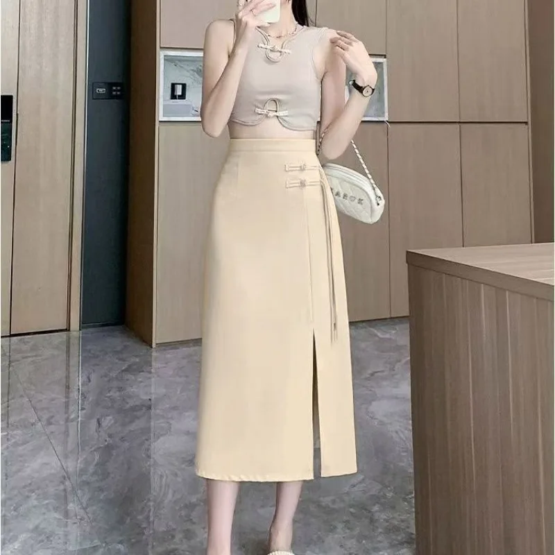 Women's Chinese Split Skirt Summer 2025 New High-waisted A-shaped Skirt National Style Buckle Medium and Long Hip Skirt Suitable
Women's Chinese Split Skirt Summer 2025 New High-waisted A-shaped Skirt National Style Buckle Medium and Long Hip Skirt Suitable