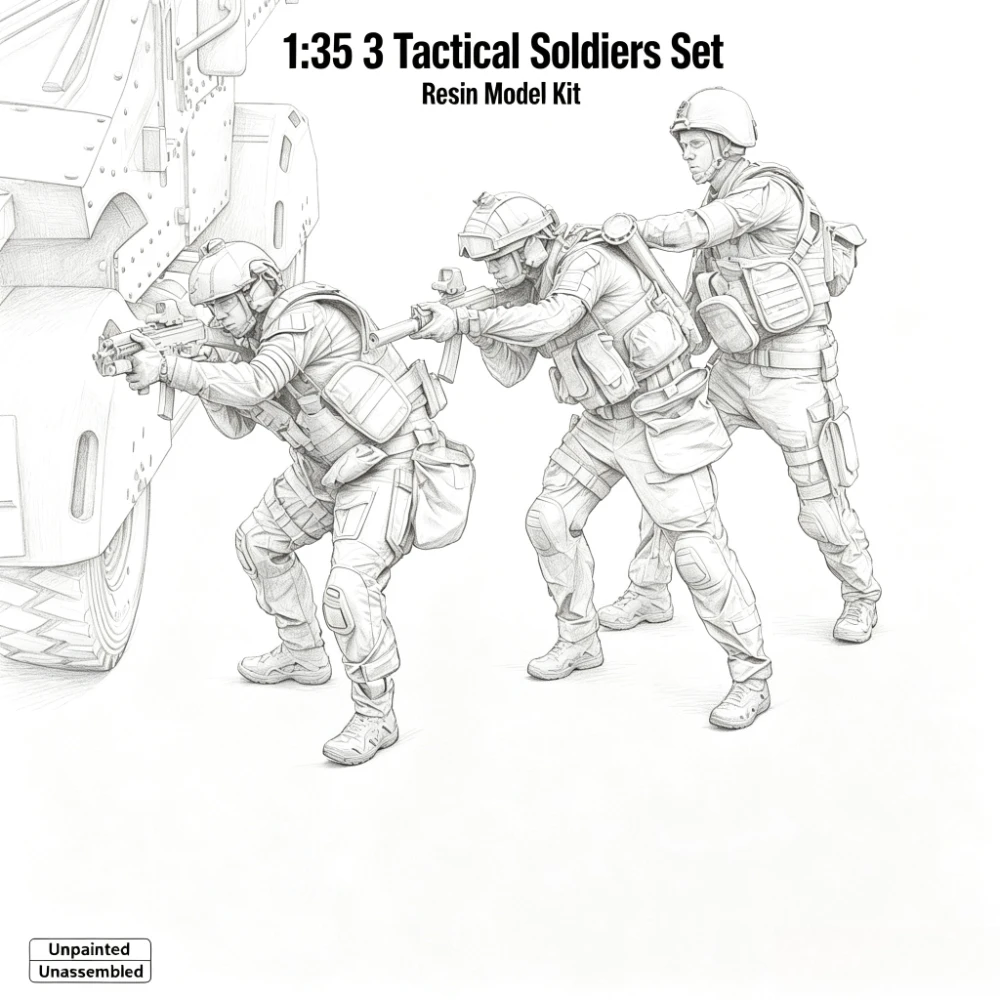 1/35 Resin Model Assembly Kit, GK, Model of A Modern Special Forces Team Consisting of Three Soldiers, Unpainted
1/35 Resin Model Assembly Kit, GK, Model of A Modern Special Forces Team Consisting of Three Soldiers, Unpainted