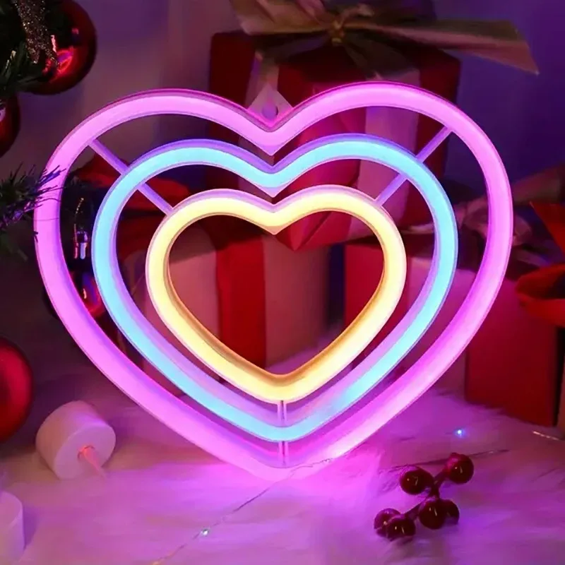 Romantic Double Heart Glowing Neon Light, Soft Atmosphere Wall Decor, Stylish Lighting for Indoor Space Wedding Festival Party L
Romantic Double Heart Glowing Neon Light, Soft Atmosphere Wall Decor, Stylish Lighting for Indoor Space Wedding Festival Party L