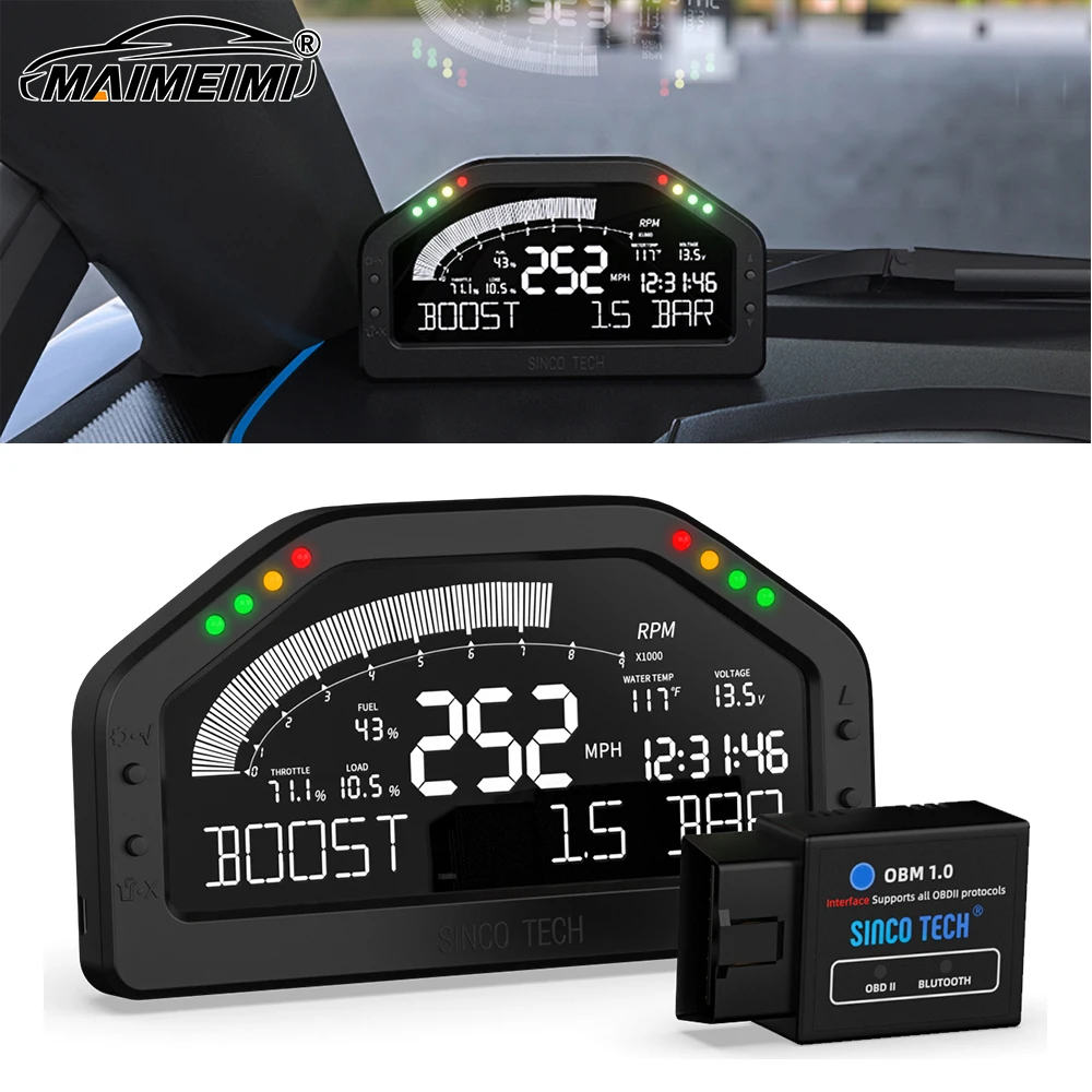Многофункциональная цифровая гоночная панель с 7-цветным экраном, автомобильный универсальный спидометр, измеритель оборотов, Bluetooth-совместимый OBDll для автомобиля 12 В
Многофункциональная цифровая гоночная панель с 7-цветным экраном, автомобильный универсальный спидометр, измеритель оборотов, Bluetooth-совместимый OBDll для автомобиля 12 В