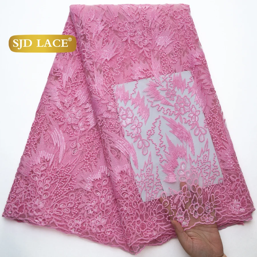SJD LACE French Sequins Mesh Lace Fabrics Nigerian Pink 5Yards 2025 New African Milk Silk Net Lace for Women Party Dresses 4466
SJD LACE French Sequins Mesh Lace Fabrics Nigerian Pink 5Yards 2025 New African Milk Silk Net Lace for Women Party Dresses 4466