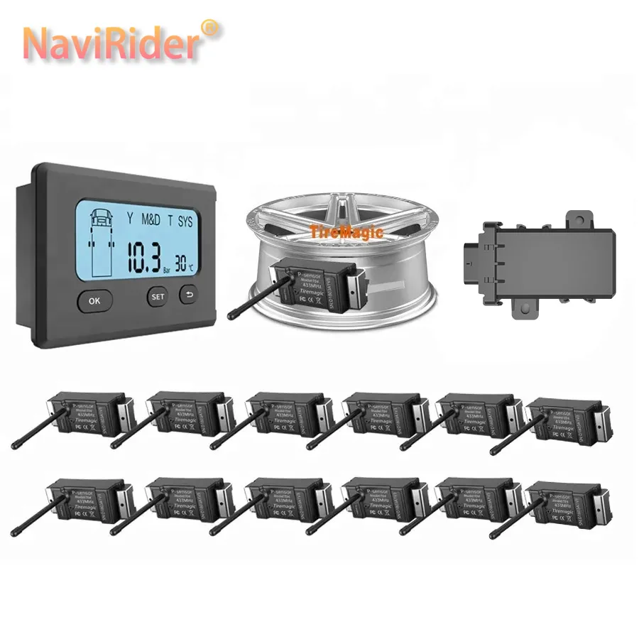 200psi Truck for Trucks 12 Wheel Sensor Embedded Monitor Internal Wireless Tire Pressure Monitoring System
200psi Truck for Trucks 12 Wheel Sensor Embedded Monitor Internal Wireless Tire Pressure Monitoring System