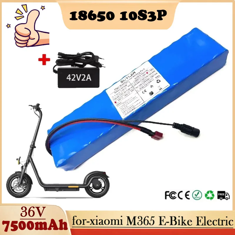 10S3P 18650 Rechargeable Lithium Battery Pack 7500mAh 36V for Xiaomi M365 Electric Bike Electric Scooter Hoverboard Built-in BMS
10S3P 18650 Rechargeable Lithium Battery Pack 7500mAh 36V for Xiaomi M365 Electric Bike Electric Scooter Hoverboard Built-in BMS