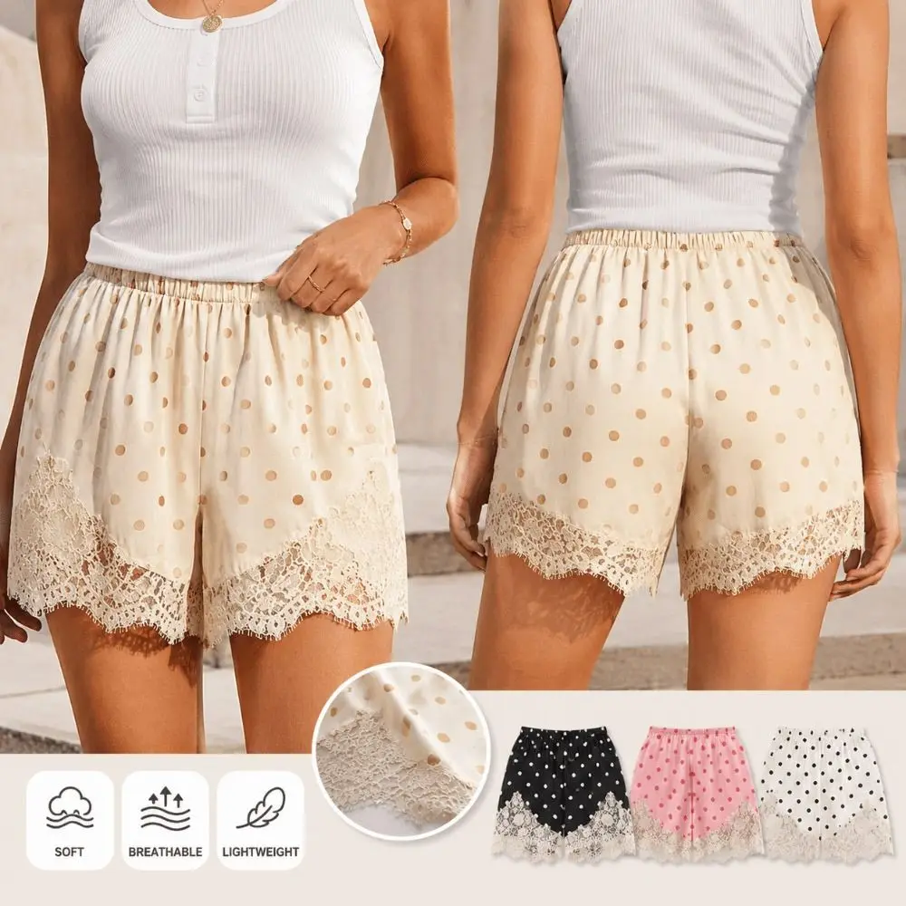 Vintage Satin Silk Lace Patchwork Shorts Lace Y2k Sleep Shorts Polka Dot Print Elastic Waist Women Shorts Streetwear
Vintage Satin Silk Lace Patchwork Shorts Lace Y2k Sleep Shorts Polka Dot Print Elastic Waist Women Shorts Streetwear