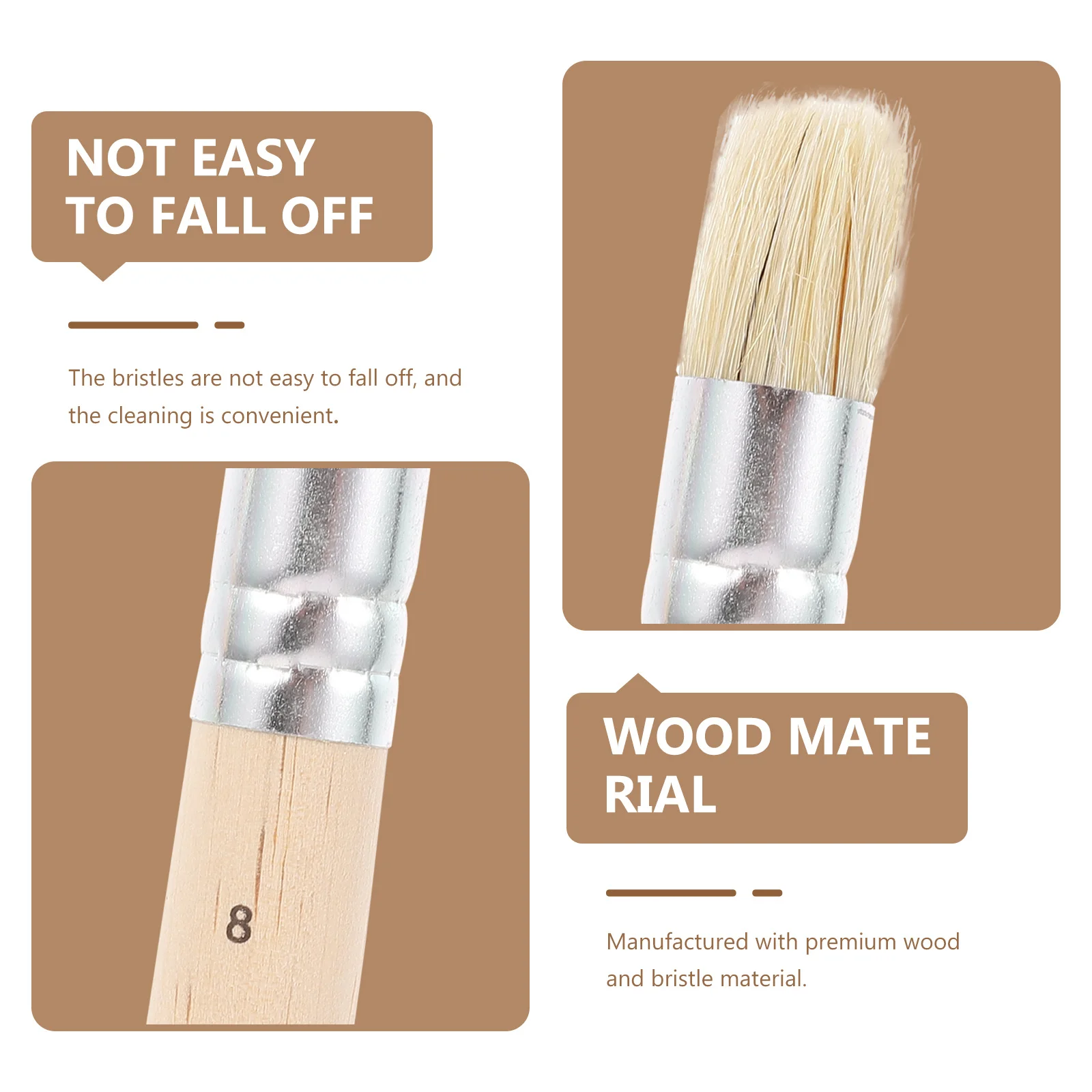 4Sets Painting Brush Set Premium Wood Handle Bristle Brushes Non-Slip Smooth Surface for Watercolor Oil Acrylic Stencil Template
4Sets Painting Brush Set Premium Wood Handle Bristle Brushes Non-Slip Smooth Surface for Watercolor Oil Acrylic Stencil Template