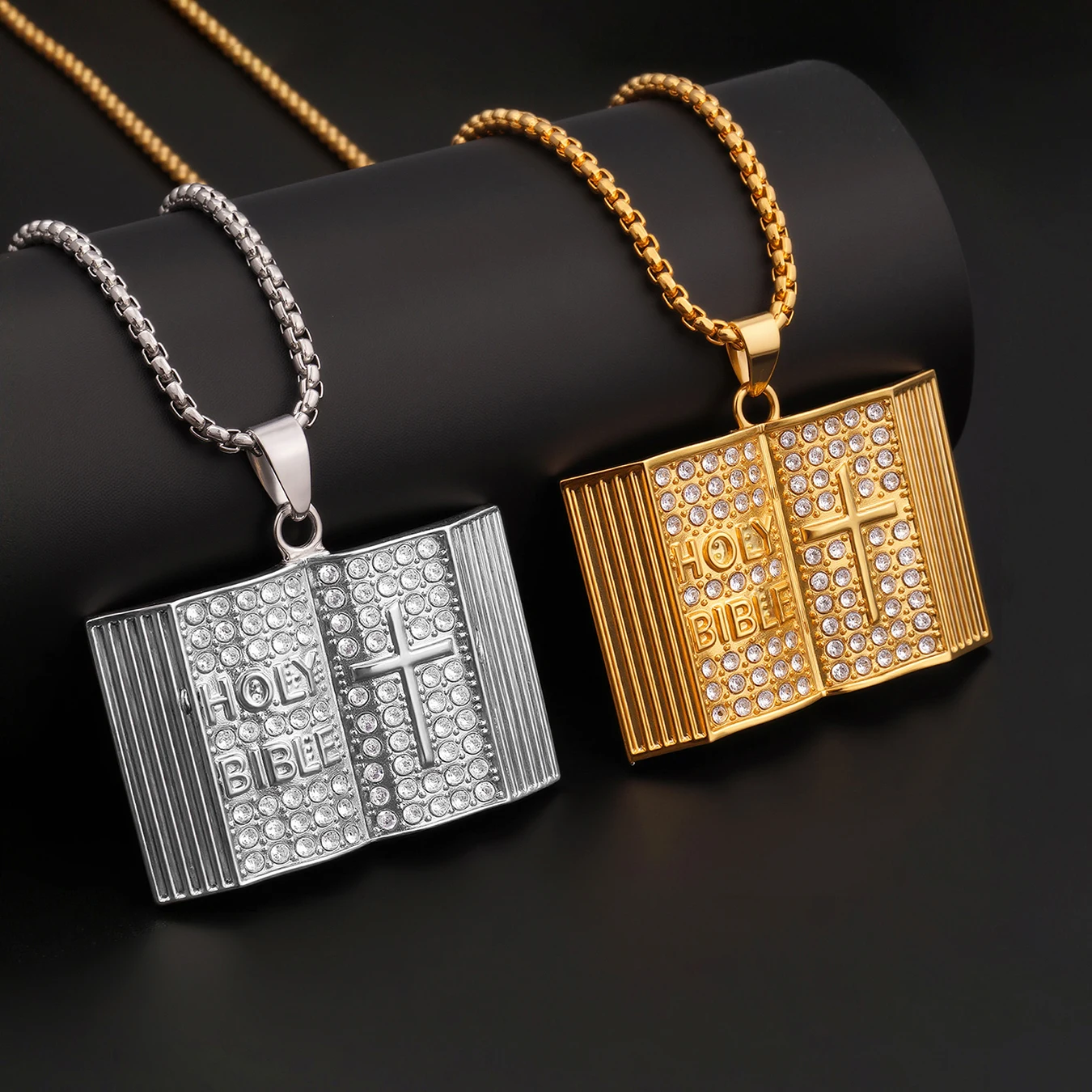 Fashion Zinc Alloy Paved Rhinestone Bible Necklace for Men Women Spiritual Necklace Men Jewelry Gift for Him
Fashion Zinc Alloy Paved Rhinestone Bible Necklace for Men Women Spiritual Necklace Men Jewelry Gift for Him