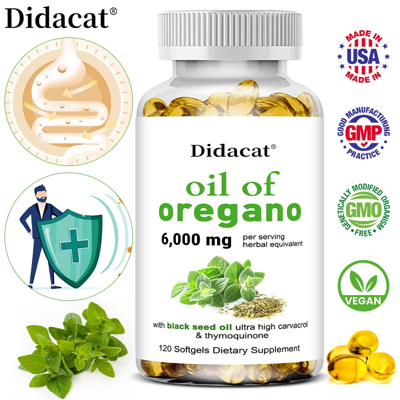 Oregano Oil 6000 Mg, Black Seed Oil 200 Mg, Supports Gut, Digestive & Immune Health, 120 Capsules
Oregano Oil 6000 Mg, Black Seed Oil 200 Mg, Supports Gut, Digestive & Immune Health, 120 Capsules