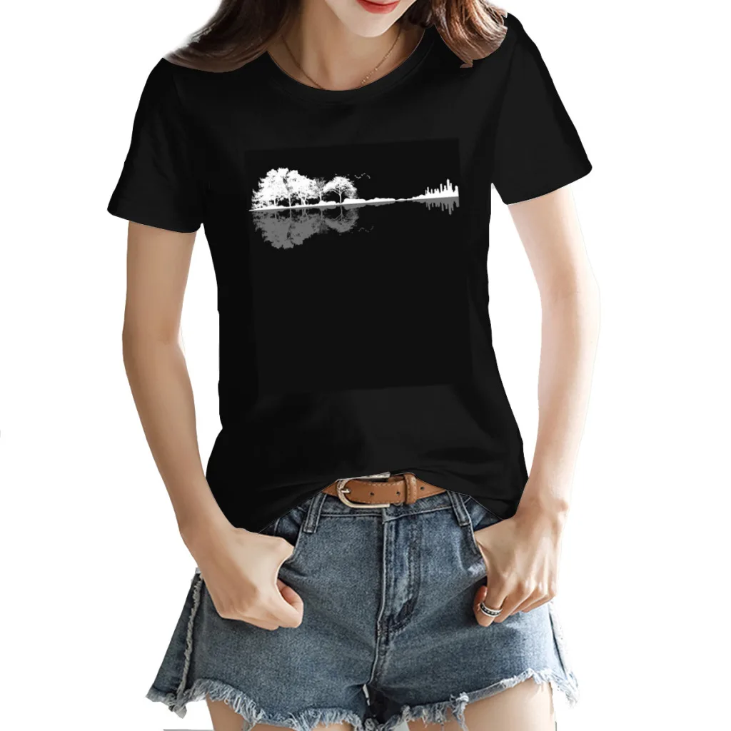 Nature Guitar Women's Creative Luxury, High-Quality Summer Printed T-Shirt, Loose Casual Cotton, Round Neck Short Sleeve
Nature Guitar Women's Creative Luxury, High-Quality Summer Printed T-Shirt, Loose Casual Cotton, Round Neck Short Sleeve