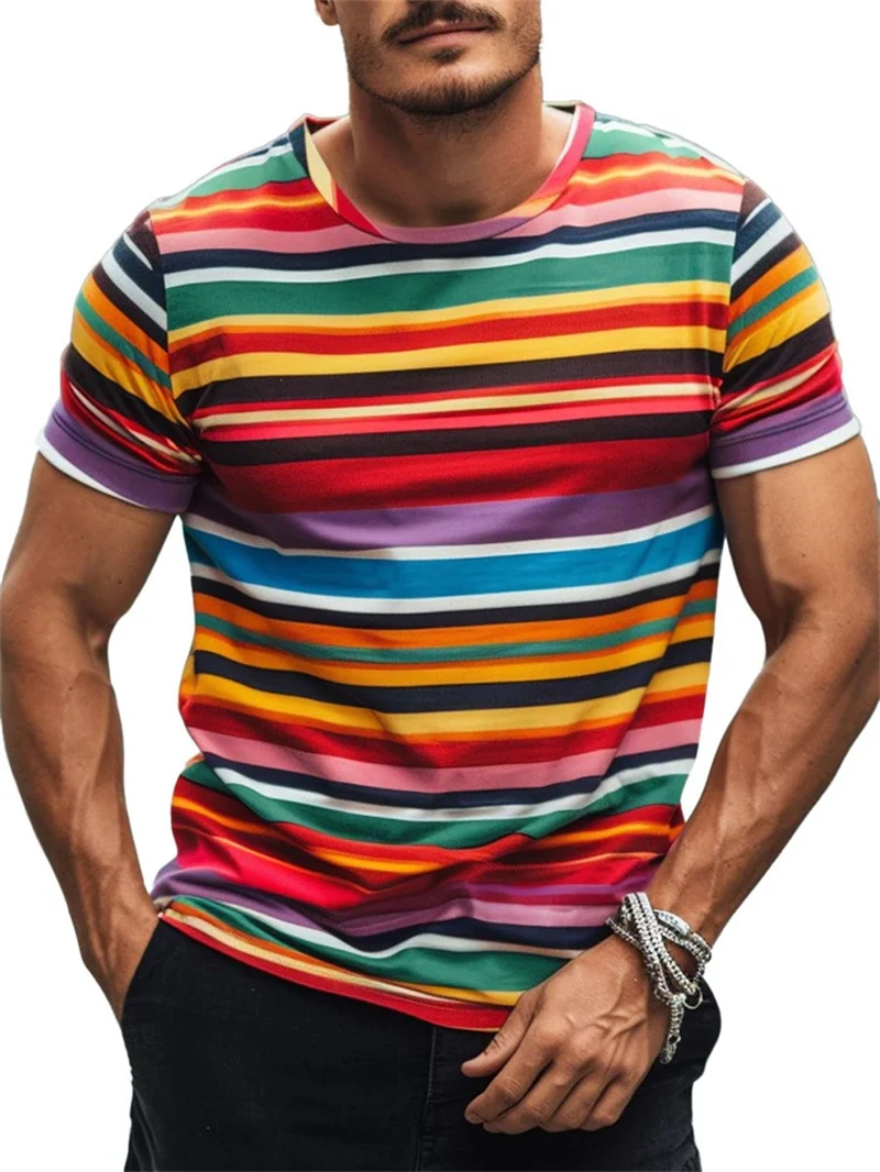 Simple Stripe Graphic T Shirts For Men Fashion Summer Short Sleeve 3D Printed T-shirt Casual Oversized Breathable Pullovers Tees
Simple Stripe Graphic T Shirts For Men Fashion Summer Short Sleeve 3D Printed T-shirt Casual Oversized Breathable Pullovers Tees