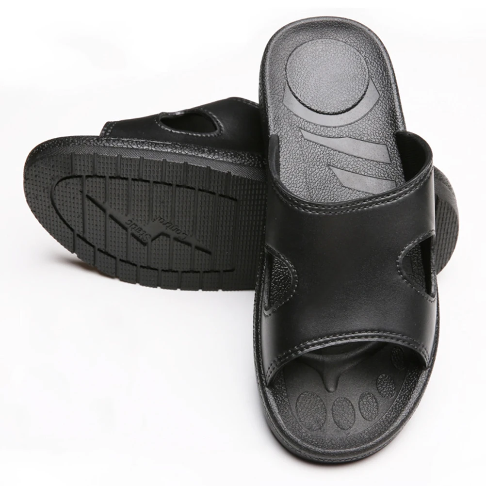 Comfortable AntiStatic Home Slippers Black Bottom PU Material NonSlip Thick Soles Couple Family Sport Shoes Accessories
Comfortable AntiStatic Home Slippers Black Bottom PU Material NonSlip Thick Soles Couple Family Sport Shoes Accessories