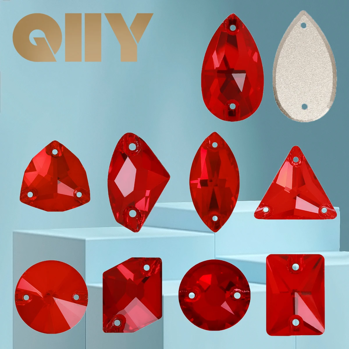 QIIY Light Siam Glitter Sew-On Stones Flatback Rivoli Waterdrop Glass Sewing Rhinestones For DIY And Clothes Bags Decorations
QIIY Light Siam Glitter Sew-On Stones Flatback Rivoli Waterdrop Glass Sewing Rhinestones For DIY And Clothes Bags Decorations