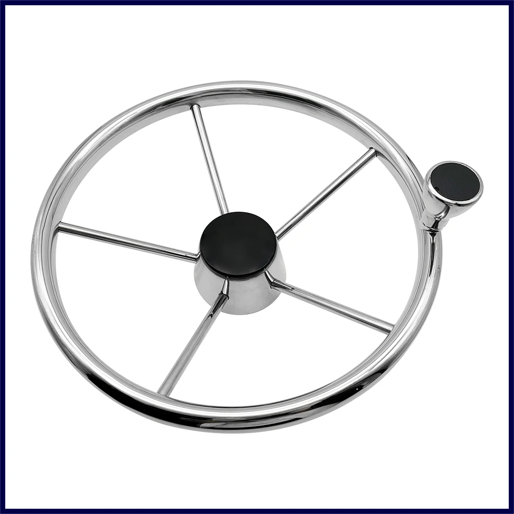 Stainless Steel 5 Spoke Steering Wheel with Knob 25 Degree for Marine Yacht Boat - 11' 13' 15' Sizes Available
Stainless Steel 5 Spoke Steering Wheel with Knob 25 Degree for Marine Yacht Boat - 11' 13' 15' Sizes Available